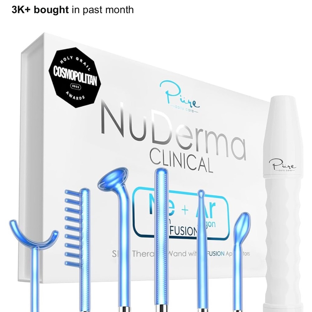 Pure NuDerma Clinical Skin Therapy Wand - Blue and White